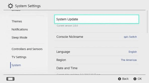 Nintendo Switch Settings