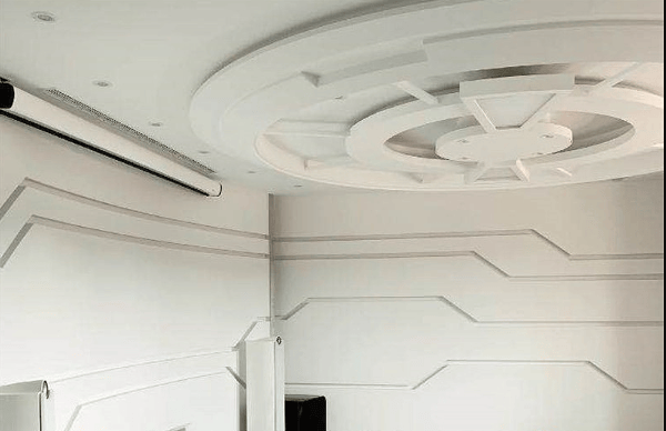 home theater with the theme of blue spaceship
