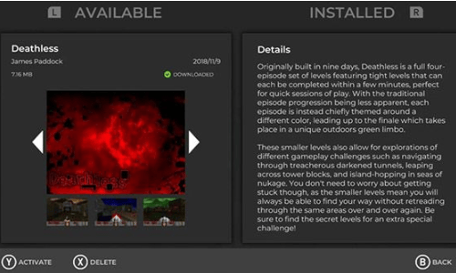 Switch version of the classic Doom added a new DLC with 25 levels