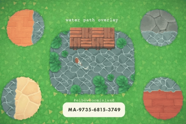 Animal Crossing New Horizons QR Code (2)- Cyberpunk, Water, Flowers design
