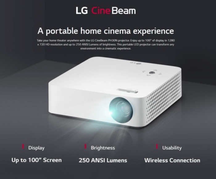 LG portable projector PH30N