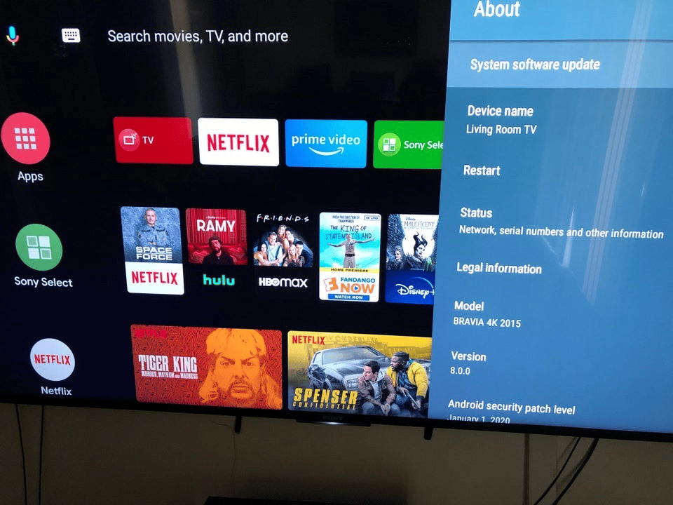 Sony old Bravia 4K TV (2015)  Update  to Android TV 8.0 June 14