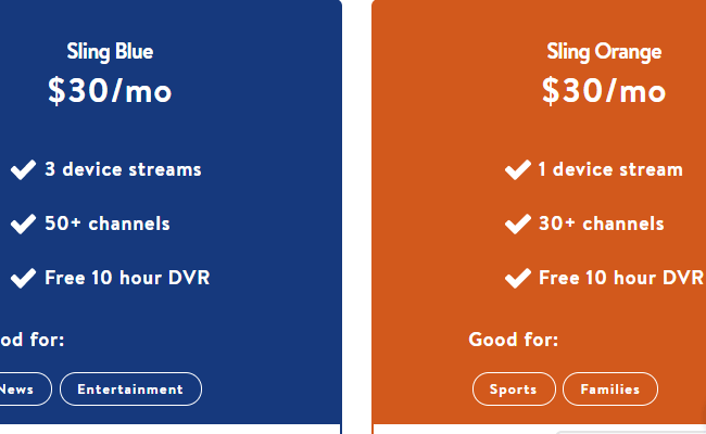 What are the differences between streaming services like Hulu, YouTube TV and SlingTV?