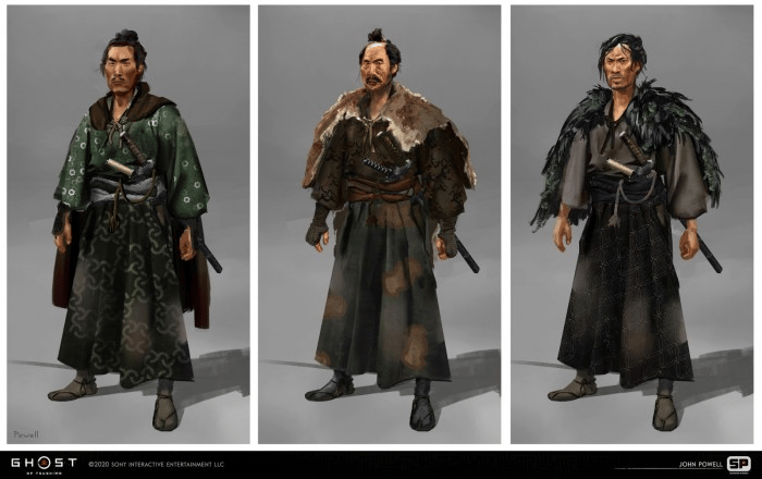 The Ghost of Tsushima design drawings and original paintings appreciation