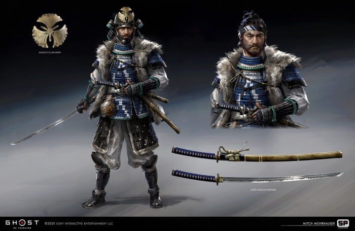The Ghost of Tsushima design drawings and original paintings appreciation