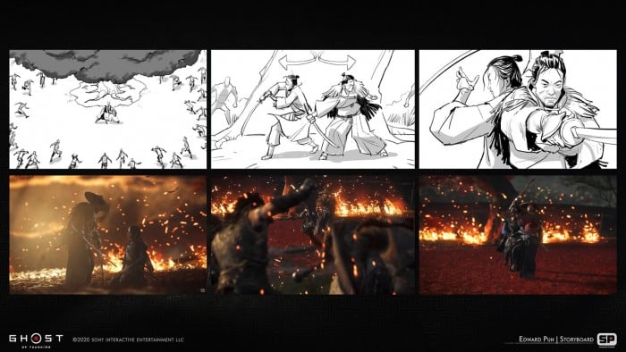 The Ghost of Tsushima design drawings and original paintings appreciation