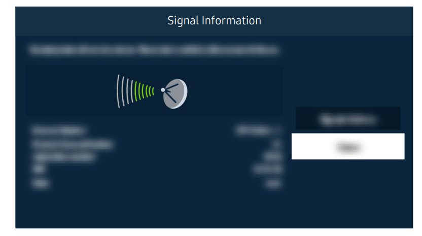 Check the signal strength on samsung tv