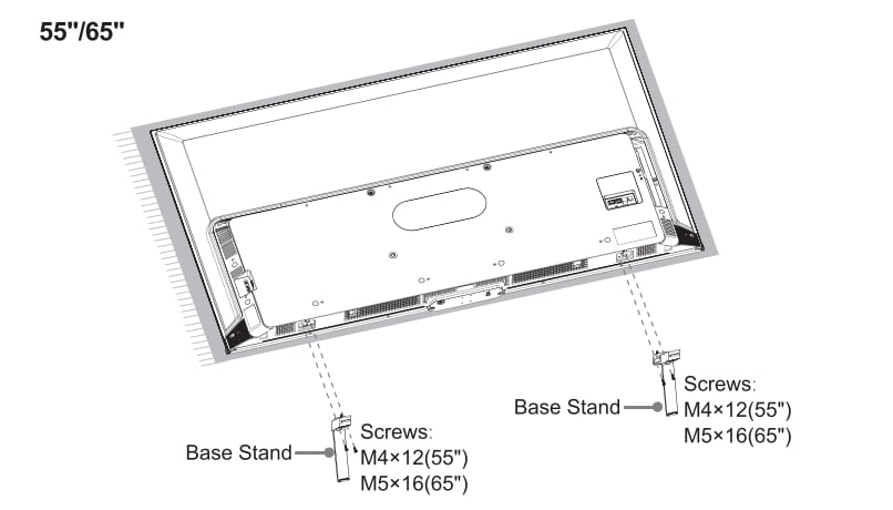 Attach the Toshiba TV stand