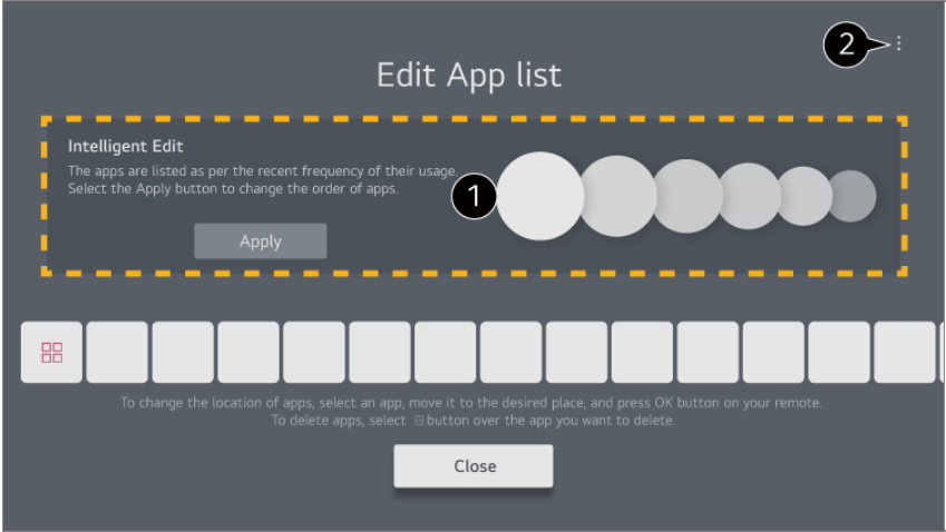 How to edit apps on LG C1 TV