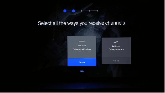Choose how you receive channels on sony tv