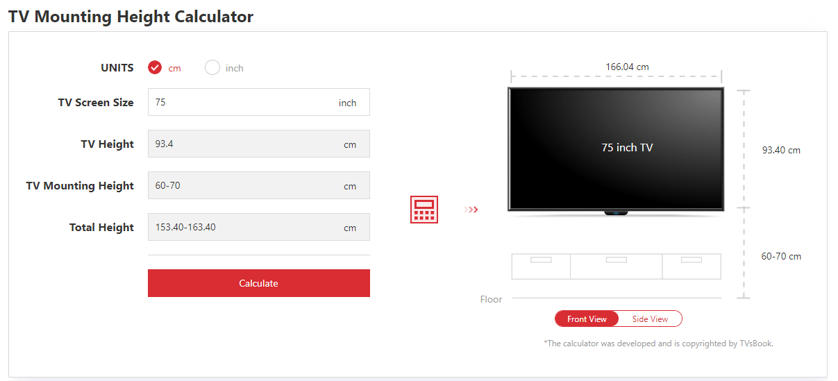 TV Mounting Height Calculator