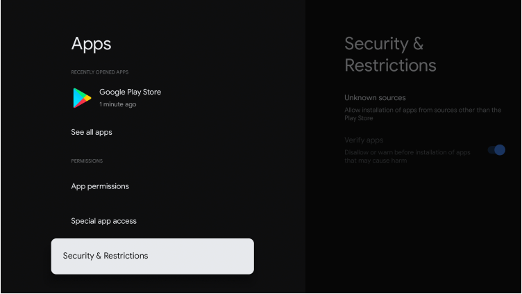 5. Now, click Security & Restrictions.