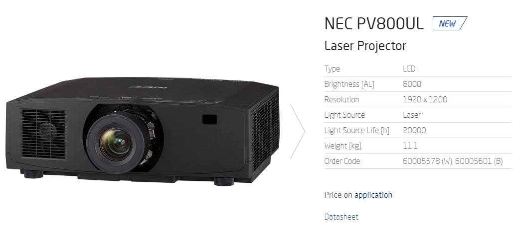 Sharp NEC PV800UL