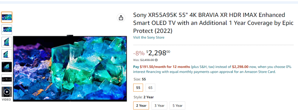 Sony A95L Price
