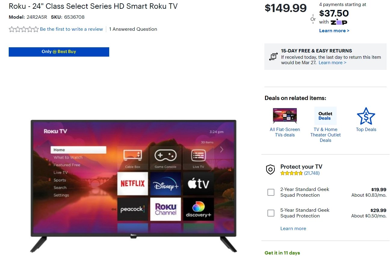 Roku Select Series TV price