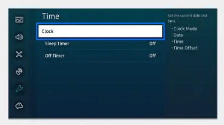 How to set up the time for your Samsung TV?