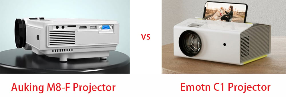 Auking Mini Projector VS Emotn C1 Projetor appearance.jpg