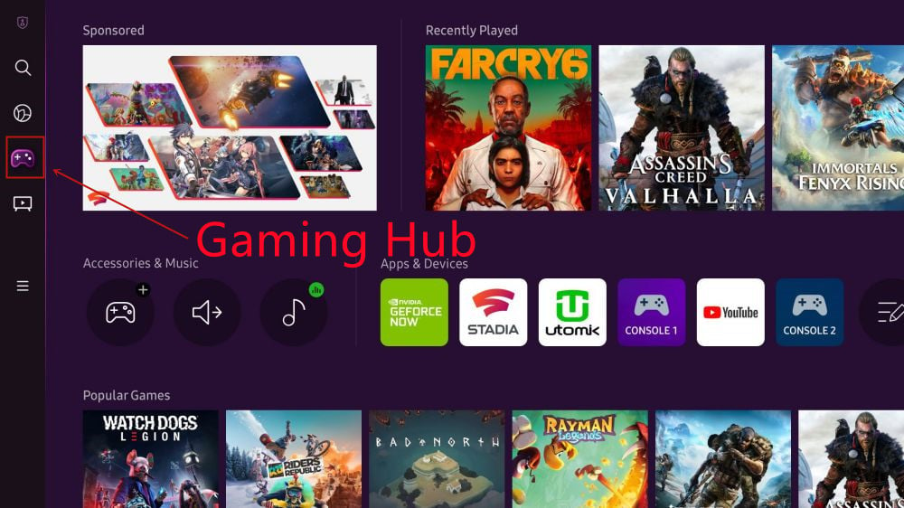 How to get Gaming Hub service in 2021 Samsung TVs?