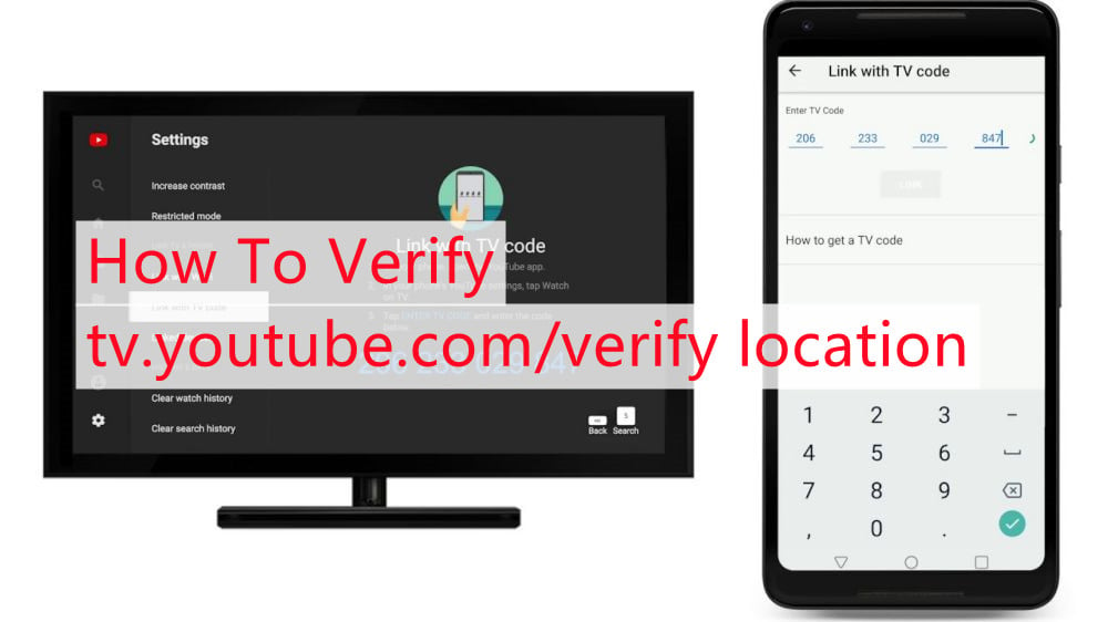 How do I verify my home area for tv.youtube.com?