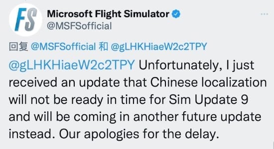 Microsoft Flight Simulator Chinese language update delayed.jpg