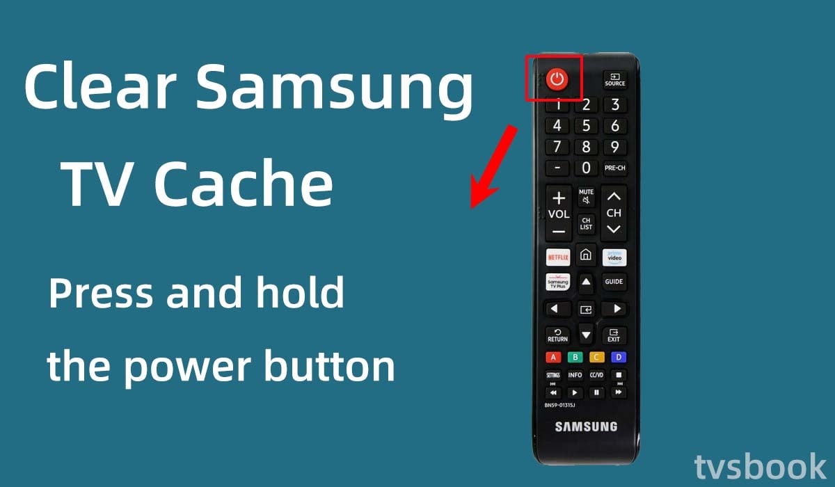 Press and hold the power button on the Samsung remote.jpg