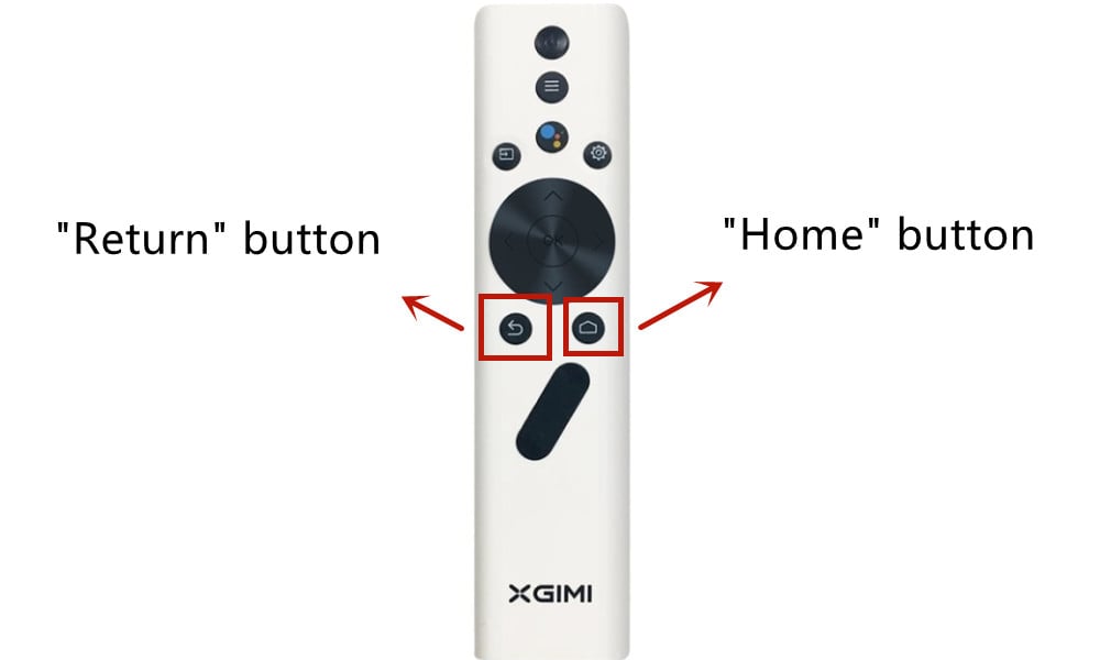 Press the “return” and “home” buttons on xgimi elfin.jpg