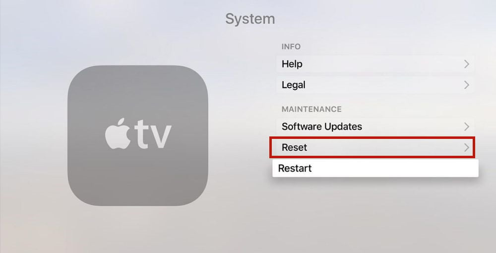 Reset your Apple TV 4K