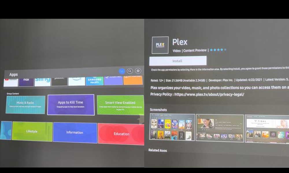 Samsung The Freestyle projector install plex app.jpg