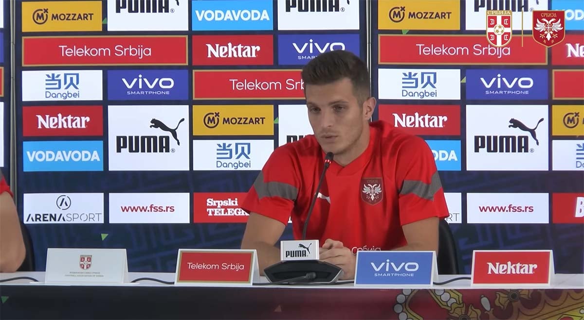 Serbia national football team press conference.jpg