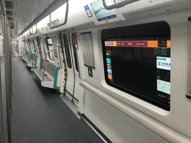 Transparent TV (smart window) appeared on train in Shenzhen City, China