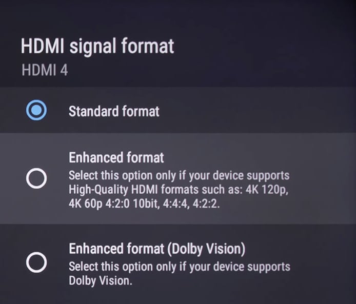 Turn on the Enhanced Mode of Sony TV HDMI.png